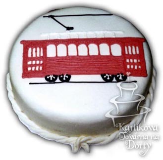 Dorty auta vlaky – dort tramvaj obrázek  a15