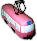 Dorty auta vlaky – dort tramvaj růžová a20