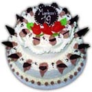 Máslové dorty – patrový dort s třemi růžemi a cedulkou m03
