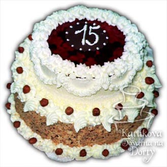 Máslové dorty – dort patrový oříšek m08