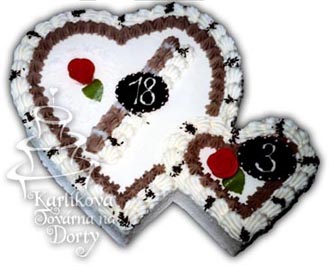 Narozeninové dorty – dort dvojsrdce n19