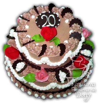 Narozeninové dorty – patrový dort krémový n01