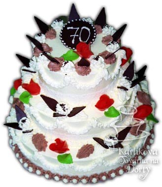 Narozeninové dorty – třípatrový dort krémový n10