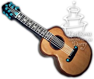 Speciální dorty – dort kytara marcipánová X09