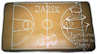 Sportovní dorty – dort basketbal marcipánový obdélník y01