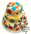 Svatební dorty – třípatrový s puntíky s32