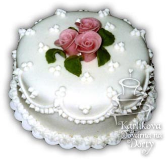 Svatební dorty – dort batul marcipánový s21