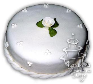 Svatební dorty – dort bílá růže s17
