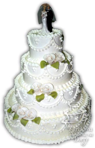Svatební dorty – čtyřpatrový dort s26