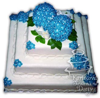 Svatební dorty – třípatrový čtverec s06