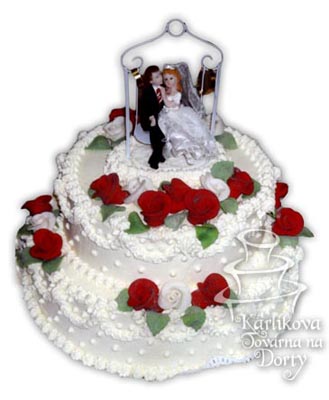 Svatební dorty – dort patrový krémový s30
