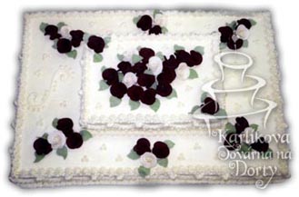 Svatební dorty – obdélník patrový s28