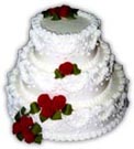 Svatební dorty – třípatrový dort s růžemi s19