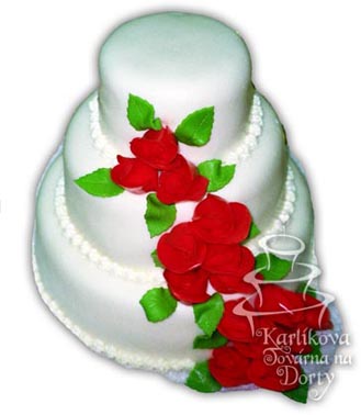 Svatební dorty – třípatrový dort marcipánový s03